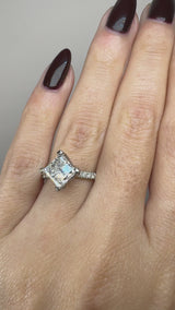 "Evan" Princess Cut 2 Carat Diamond Shoulder Engagement Ring