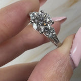 "Kayle" Round Cut 1.5 Carat Trilogy Platinum Engagement Ring 3SRB04