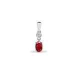 9ct White Diamonds -4pts Ruby -63pts  Drop Pendant - HEERA DIAMONDS