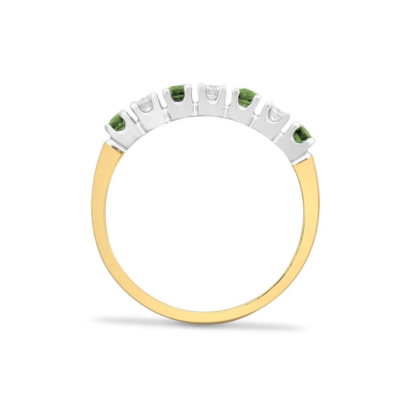 9ct Yellow Gold Diamond And Emerald Ring - HEERA DIAMONDS