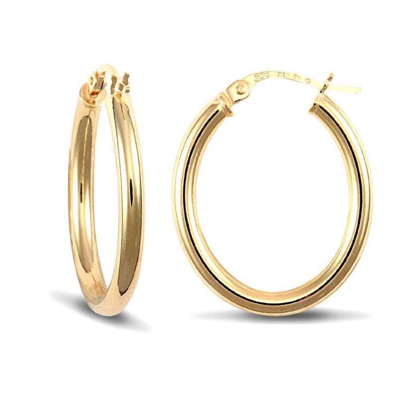 9ct Yellow Gold Twist Oval Earrings - HEERA DIAMONDS