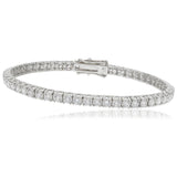 Round Cut Diamond Line Tennis Bracelet 4 Crossover Claw setting - HEERA DIAMONDS