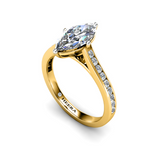 CLEO - Emerald Diamond Engagement ring with Channel Shoulders in Yellow Gold - HEERA DIAMONDS