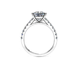 SONIA - Princess Diamond Engagement ring with Diamond Shoulders Platinum - HEERA DIAMONDS