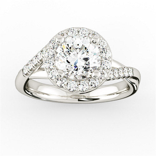 DOLCA - Round Brilliant Trilogy Ring in Platinum - HEERA DIAMONDS