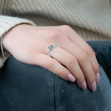 ELVIRA - Princess Cut Engagement Ring II with Diamond Shoulders in Platinum - HEERA DIAMONDS