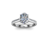 ESTELLA - Oval Diamond Engagement ring with Diamond Shoulders Platinum - HEERA DIAMONDS