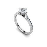 HANI - Princess Diamond Engagement ring with Diamond Shoulders Platinum - HEERA DIAMONDS