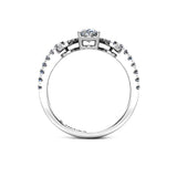 KALYSTA - Oval Diamond Engagement ring with Fancy Diamond Shoulders in Platinum - HEERA DIAMONDS