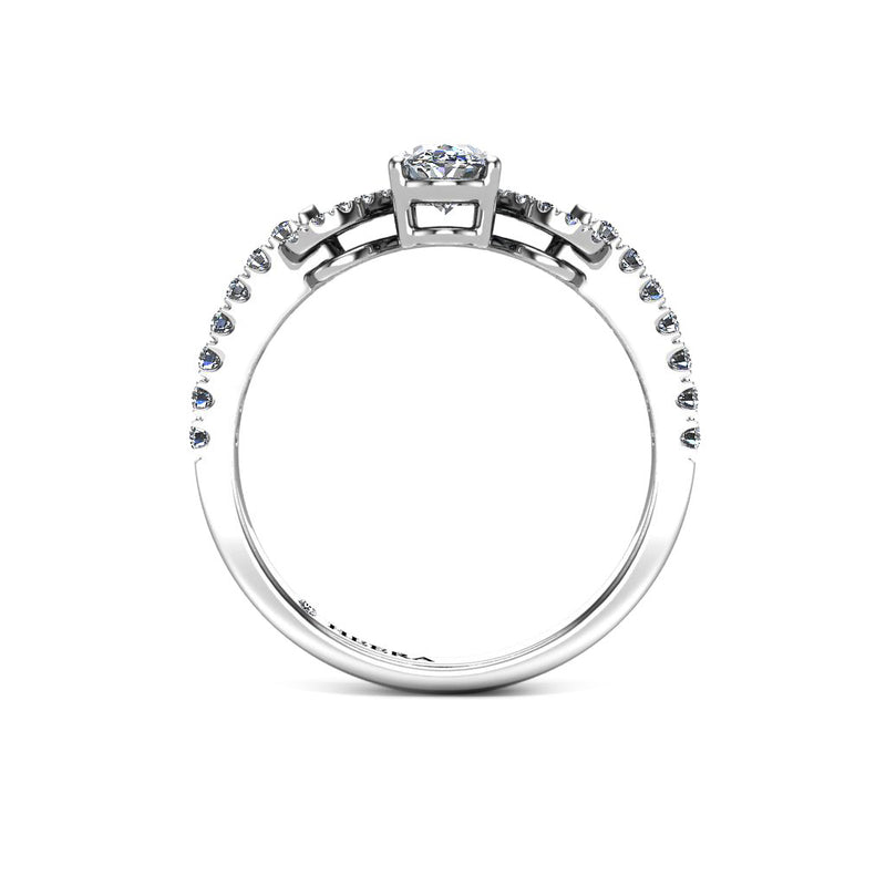 KALYSTA - Oval Diamond Engagement ring with Fancy Diamond Shoulders in Platinum - HEERA DIAMONDS
