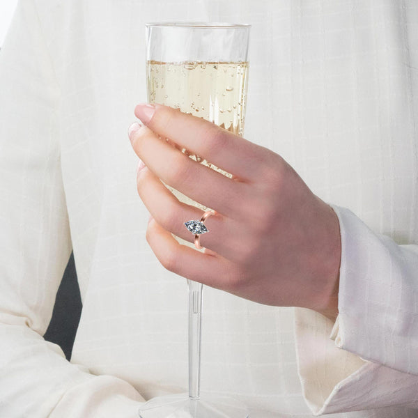 NINA - Marquise Cut Solitaire Engagement Ring in Platinum - HEERA DIAMONDS