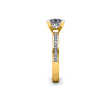 PALMA - Princess Diamond Engagement ring with Diamond Shoulders in Yellow Gold - HEERA DIAMONDS