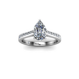 VICKY - Pear Diamond Engagement ring with Diamond Shoulders Platinum - HEERA DIAMONDS