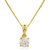 Round Cut Solitaire Diamond in Four Claw Setting Loop Pendant - HEERA DIAMONDS