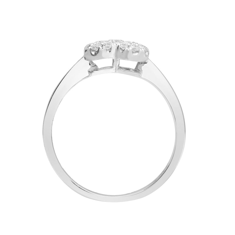 18ct White 0.38ct Diamond Cluster Heart Ring - HEERA DIAMONDS