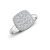 18ct White 0.55ct Dia Cluster Cushion Shape Ring - HEERA DIAMONDS