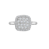 18ct White 0.55ct Dia Cluster Cushion Shape Ring - HEERA DIAMONDS