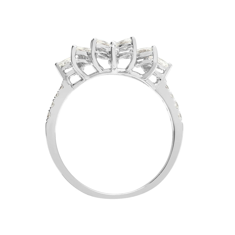 18ct White 0.66ct Round & Marquise Diamond Ring - HEERA DIAMONDS