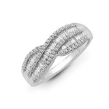 18ct White 0.69ct Diamond R.B.C & Baguette Ring - HEERA DIAMONDS