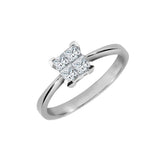 18ct White 1.00ct 4 x P.cut Diamond Ring - HEERA DIAMONDS