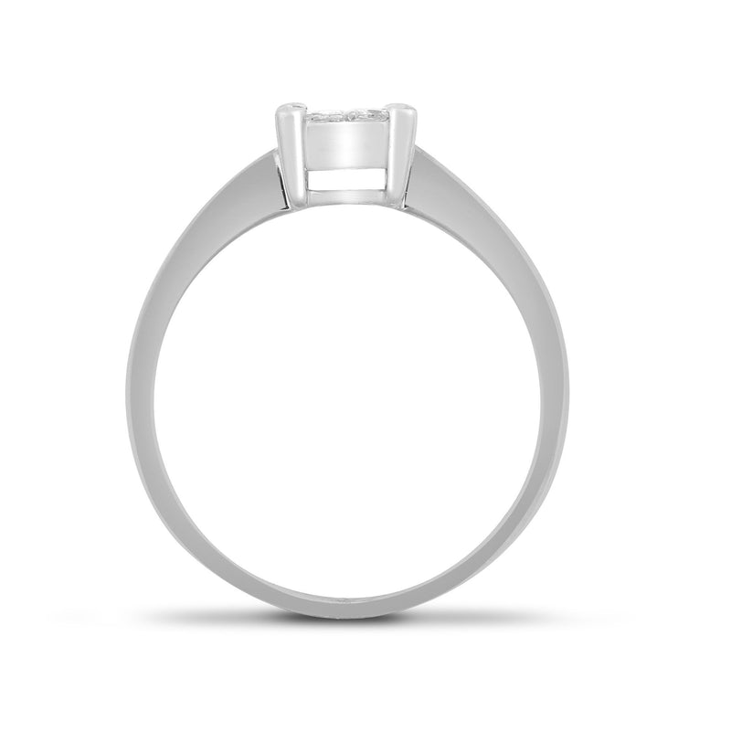 18ct White 1.00ct 4 x P.cut Diamond Ring - HEERA DIAMONDS