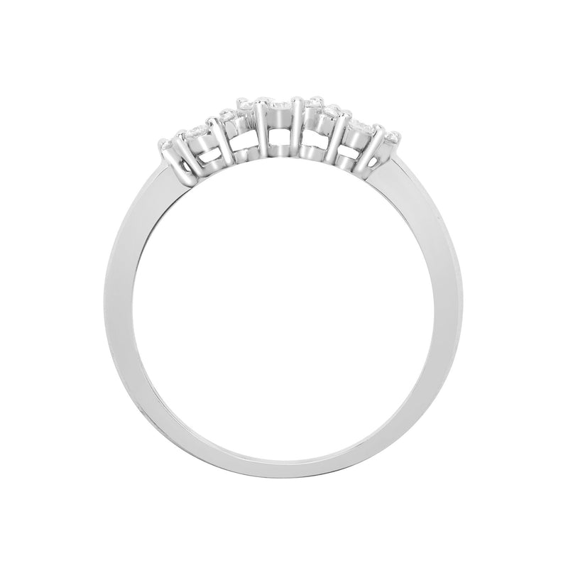 18ct White 1.00ct Diamond 3 x 7 Cluster Ring - HEERA DIAMONDS