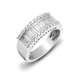 18ct White 1.00ct Round & Baguette Diamond Ring - HEERA DIAMONDS