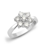 18ct White 1.25ct Diamond 7 Stone Cluster Ring - HEERA DIAMONDS