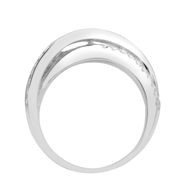 18ct White 1.28ct Diamond Plaited Ring - HEERA DIAMONDS