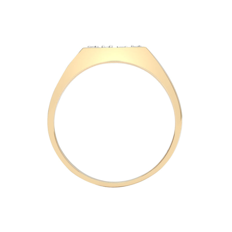 9ct Yellow Gold Gents Diamond Ring - HEERA DIAMONDS