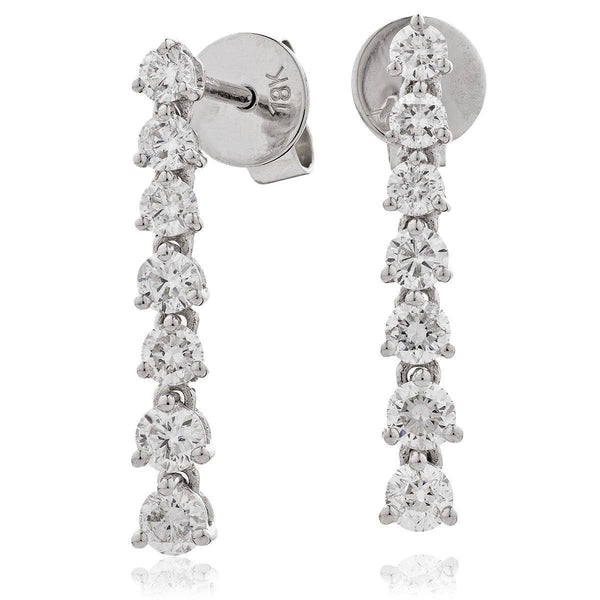 DIAMOND DROP EARRINGS IN 18K WHITE GOLD - HEERA DIAMONDS