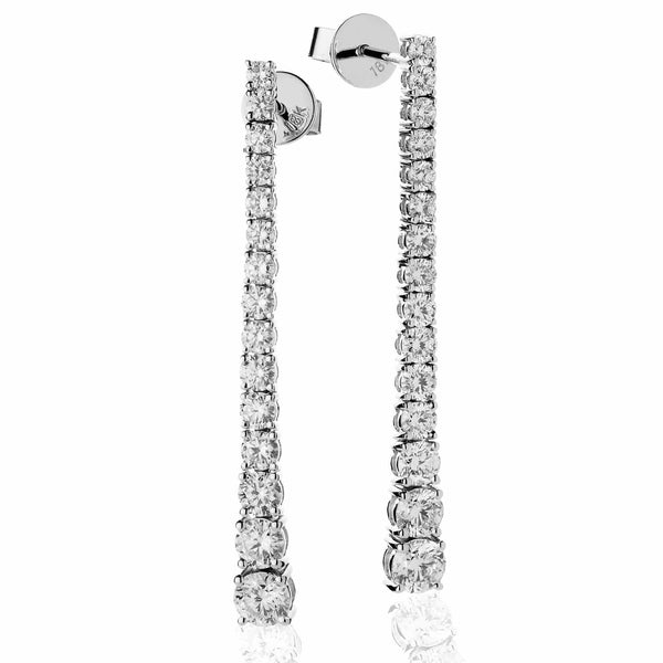 DIAMOND DROP EARRINGS IN 18K WHITE GOLD - HEERA DIAMONDS