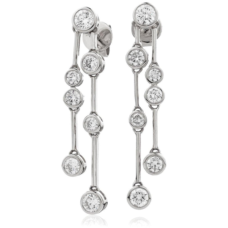 DIAMOND DROP EARRINGS IN 18K WHITE GOLD - HEERA DIAMONDS