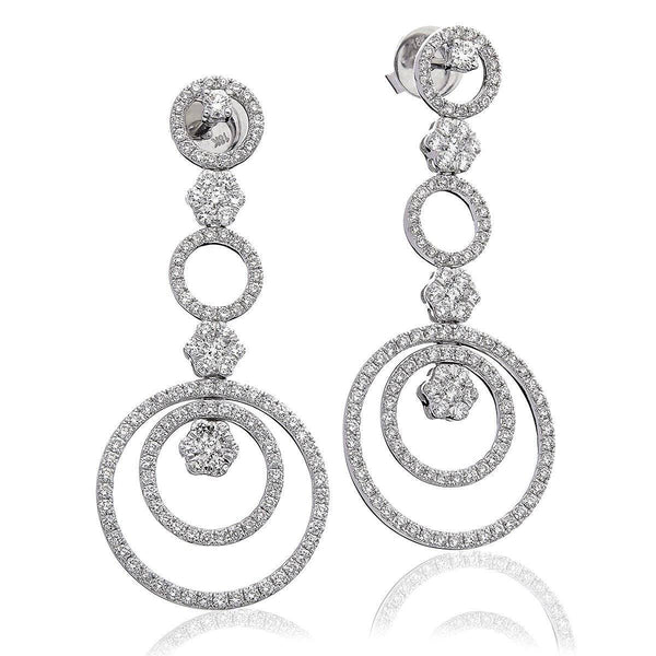 DIAMOND FANCY DROP EARRINGS IN 18K WHITE GOLD - HEERA DIAMONDS