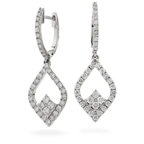 DIAMOND FANCY DROP EARRINGS IN 18K WHITE GOLD - HEERA DIAMONDS