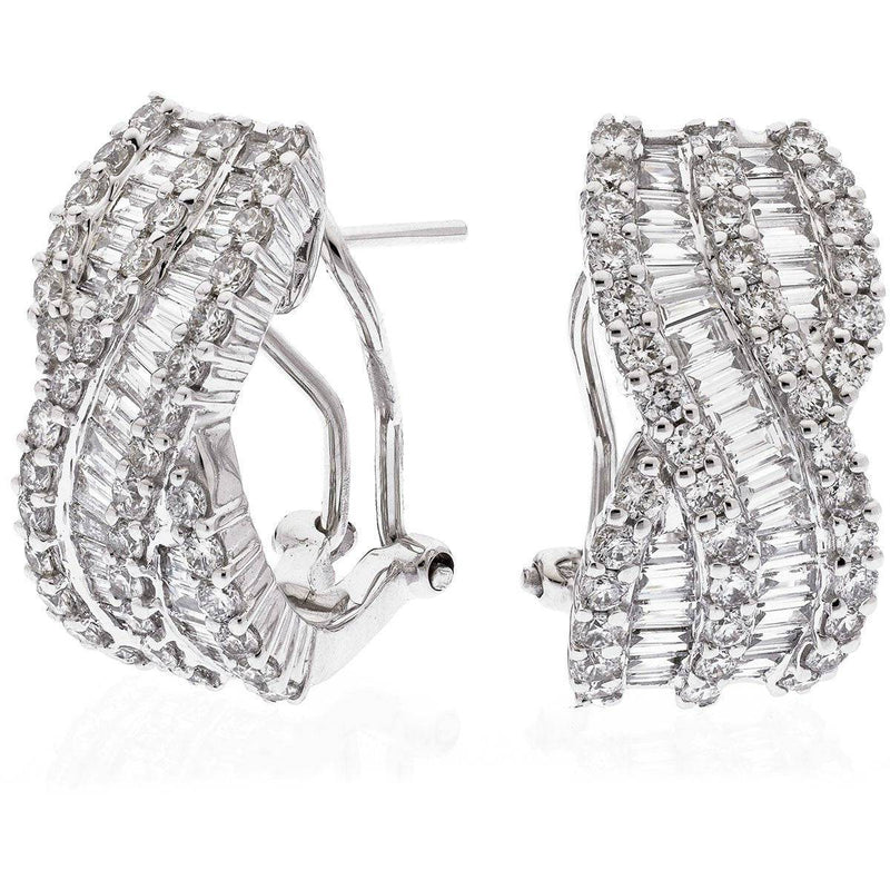 DIAMOND FANCY HOOP EARRINGS IN 18K WHITE GOLD - HEERA DIAMONDS