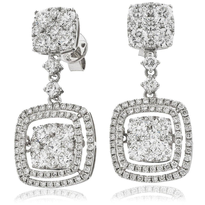 DIAMOND FANCY MOVEABLE EARRING IN 18K WHITE GOLD - HEERA DIAMONDS