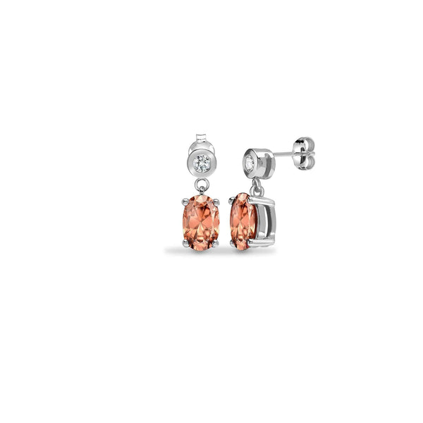 MORGANITE DROP EARRINGS IN 9K WHITE GOLD - HEERA DIAMONDS