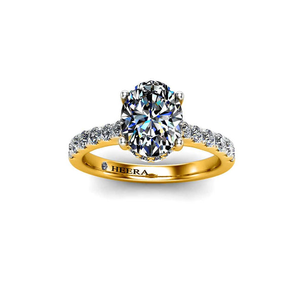 Alma Oval Cut Solitaire Engagement Ring in Yellow Gold - HEERA DIAMONDS