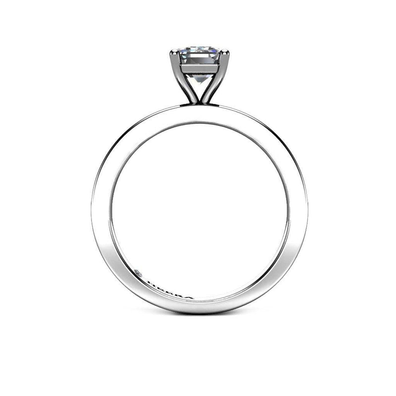 Alora Emerald Cut Solitaire Engagement Ring in Platinum - HEERA DIAMONDS