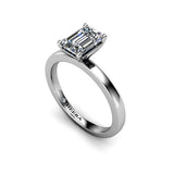 Alora Emerald Cut Solitaire Engagement Ring in Platinum - HEERA DIAMONDS