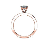 Alora Emerald Cut Solitaire Engagement Ring in Rose Gold - HEERA DIAMONDS