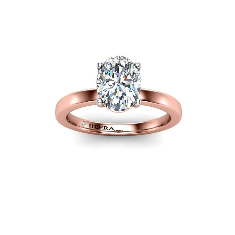 Alora Oval Cut Solitaire Engagement Ring in Rose Gold - HEERA DIAMONDS