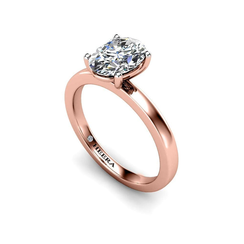 Alora Oval Cut Solitaire Engagement Ring in Rose Gold - HEERA DIAMONDS