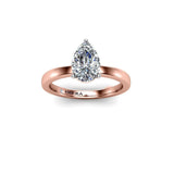 Alora Pear Cut Solitaire Engagement Ring in Rose Gold - HEERA DIAMONDS