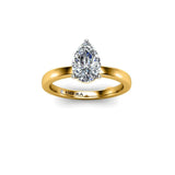 Alora Pear Cut Solitaire Engagement Ring in Yellow Gold - HEERA DIAMONDS