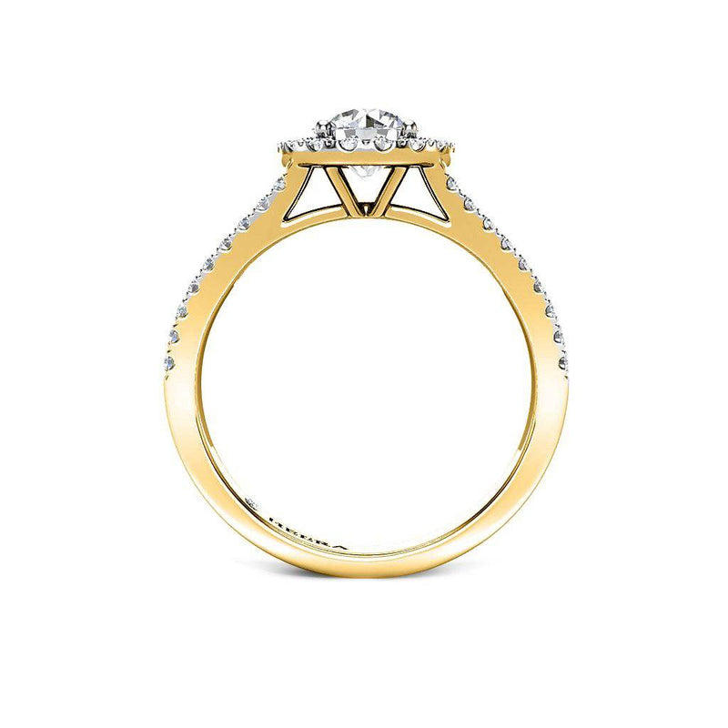 Arya Round Brilliant Halo Engagement Ring in Yellow Gold - HEERA DIAMONDS