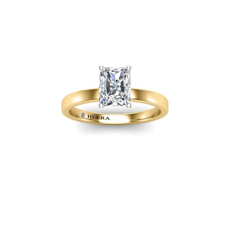 Avena Radiant Cut Solitaire Engagement Ring in Yellow Gold - HEERA DIAMONDS