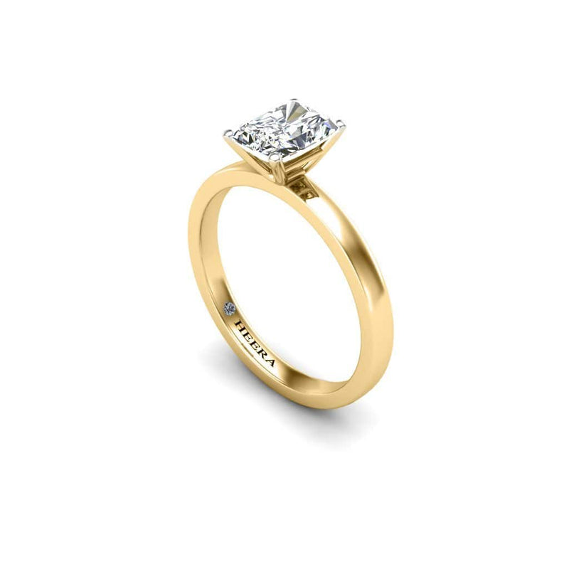 Avena Radiant Cut Solitaire Engagement Ring in Yellow Gold - HEERA DIAMONDS