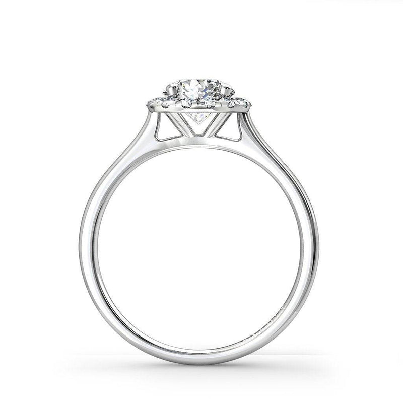 Ayana Round Brilliant Halo Engagement ring in Platinum - HEERA DIAMONDS